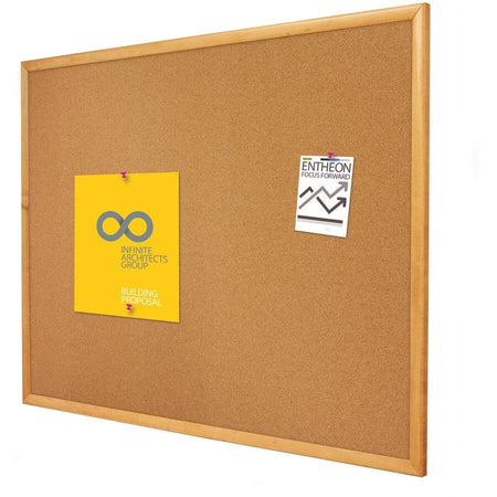 Quartet Classic Series Cork Bulletin Board - 24x18 - Self-healing Natural - Oak Frame - Boards