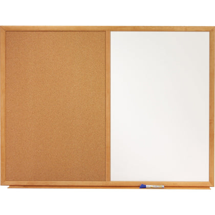 Quartet Combination Whiteboard/Cork Board - 36x24’’ - White Melamine - Oak Frame - Combo Boards