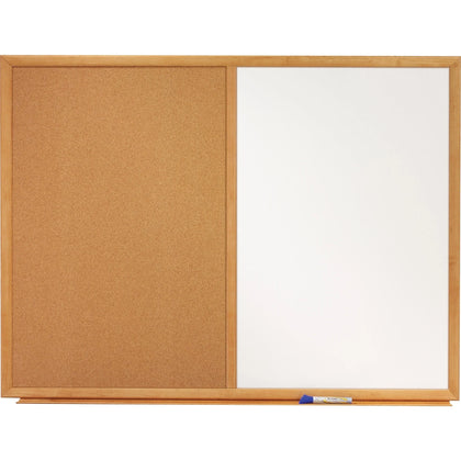 Quartet Combination Whiteboard/Cork Board - 36x24’’ - White Melamine - Oak Frame - Combo Boards