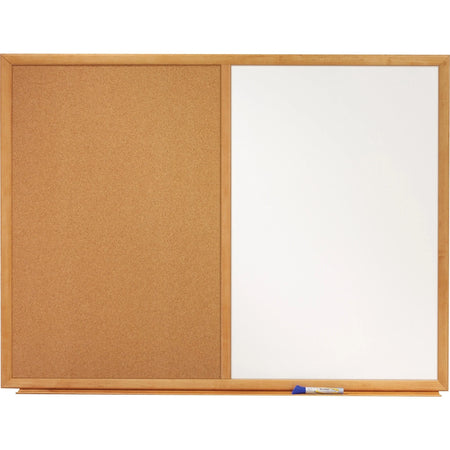 Quartet Combination Whiteboard/Cork Board - 48x36’’ - White Melamine - Oak Frame - Combo Boards