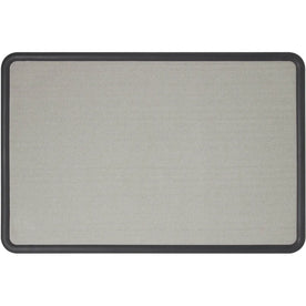 Quartet Contour Bulletin Board: 24x36 Gray Fabric Surface Self-healing - Boards