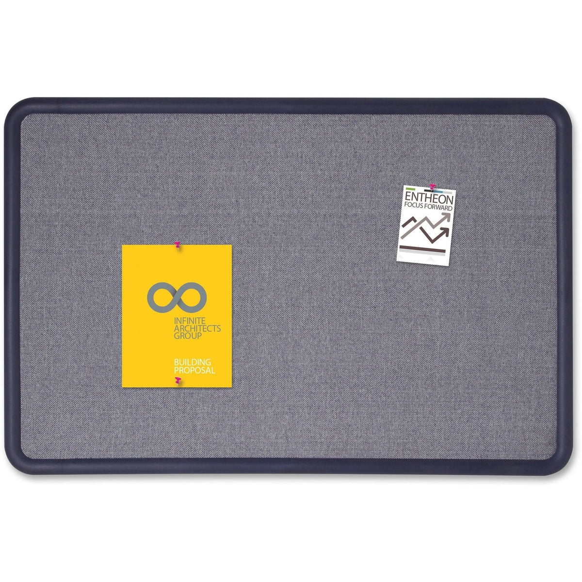 Quartet Contour Bulletin Board: 36x48 Blue Fabric Surface Self-healing - Boards