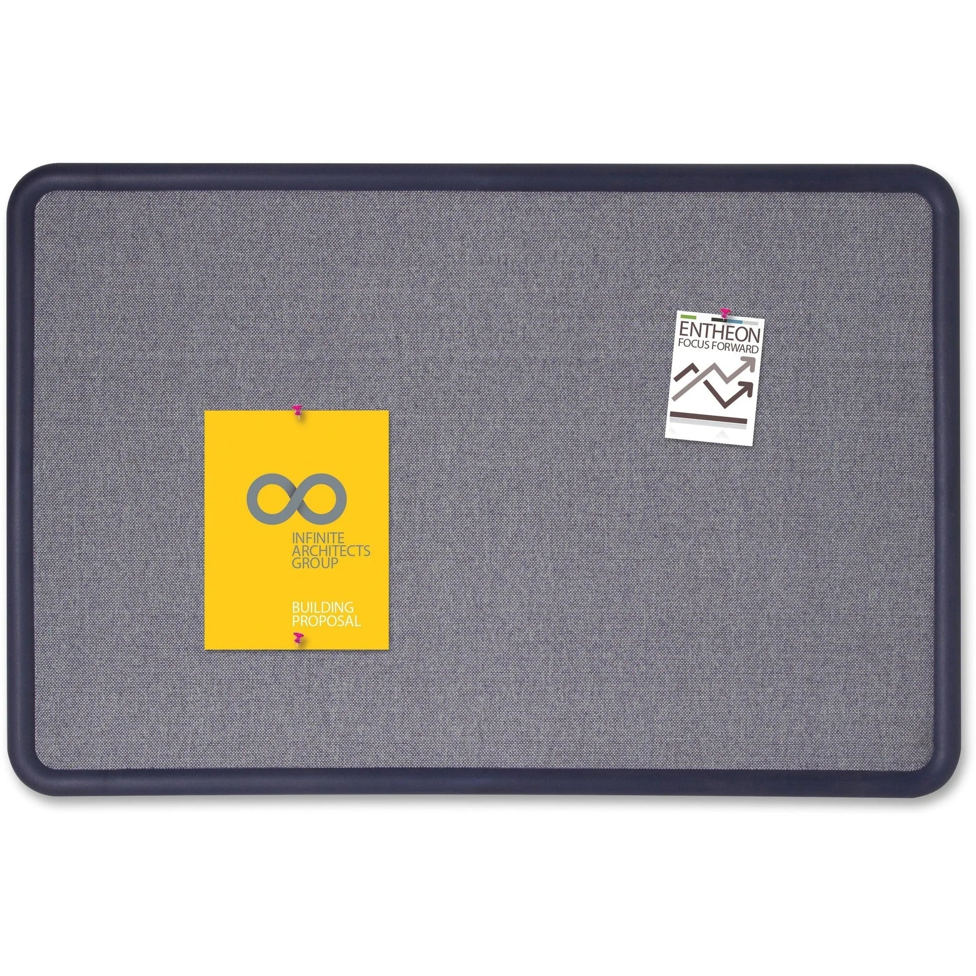 Quartet Contour Bulletin Board: 36x48 Blue Fabric Surface Self-healing - Boards