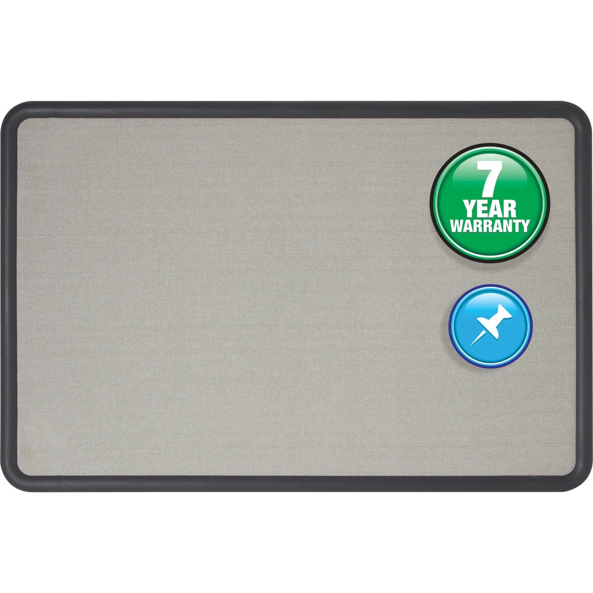 Quartet Contour Bulletin Board: 36x48 Gray Fabric Surface Self-healing - Boards