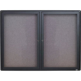 Quartet Enclosed Bulletin Board - 36x48 Gray Fabric - Durable & Self-healing - Boards