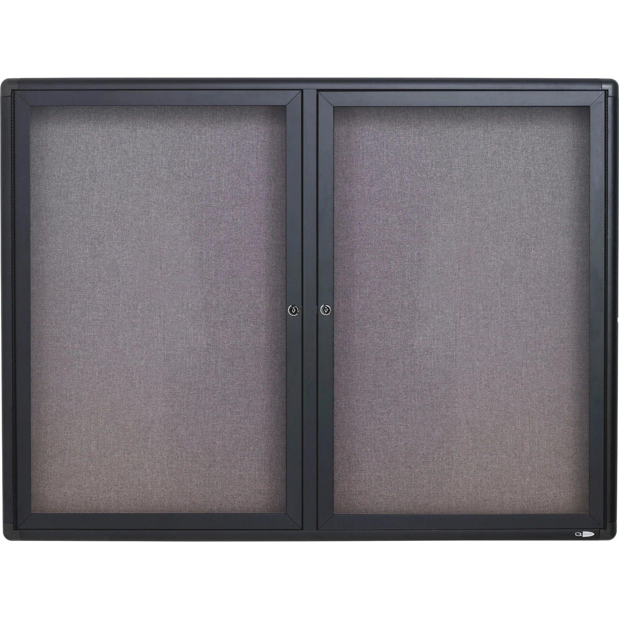 Quartet Enclosed Bulletin Board - 36x48 Gray Fabric - Durable & Self-healing - Boards