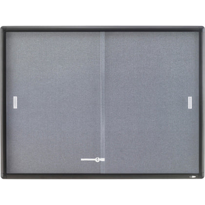 Quartet Enclosed Bulletin Board: 36x48 Gray Fabric Surface - Boards