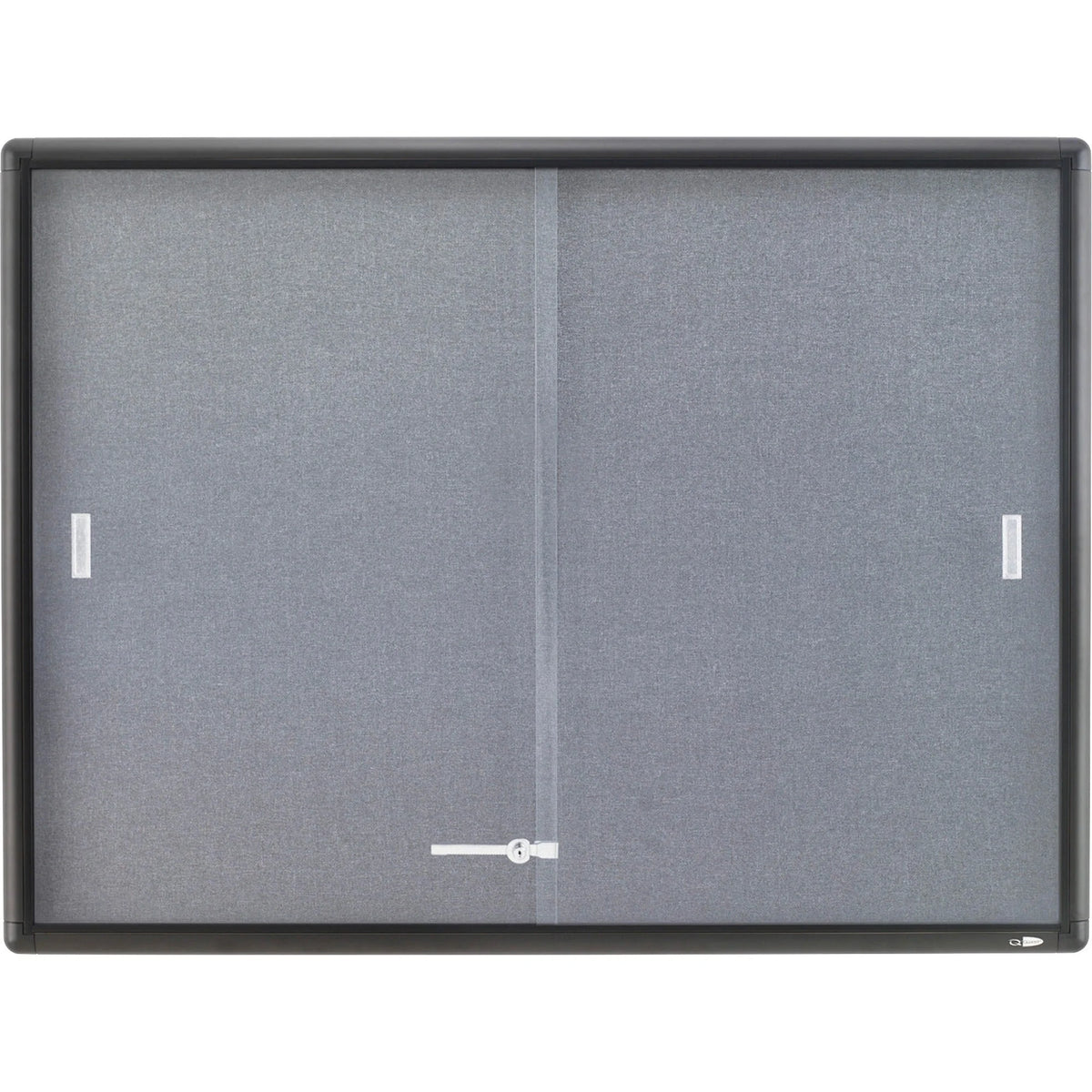 Quartet Enclosed Bulletin Board: 36x48 Gray Fabric Surface - Boards
