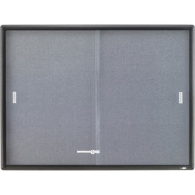 Quartet Enclosed Bulletin Board: 36x48 Gray Fabric Surface - Boards