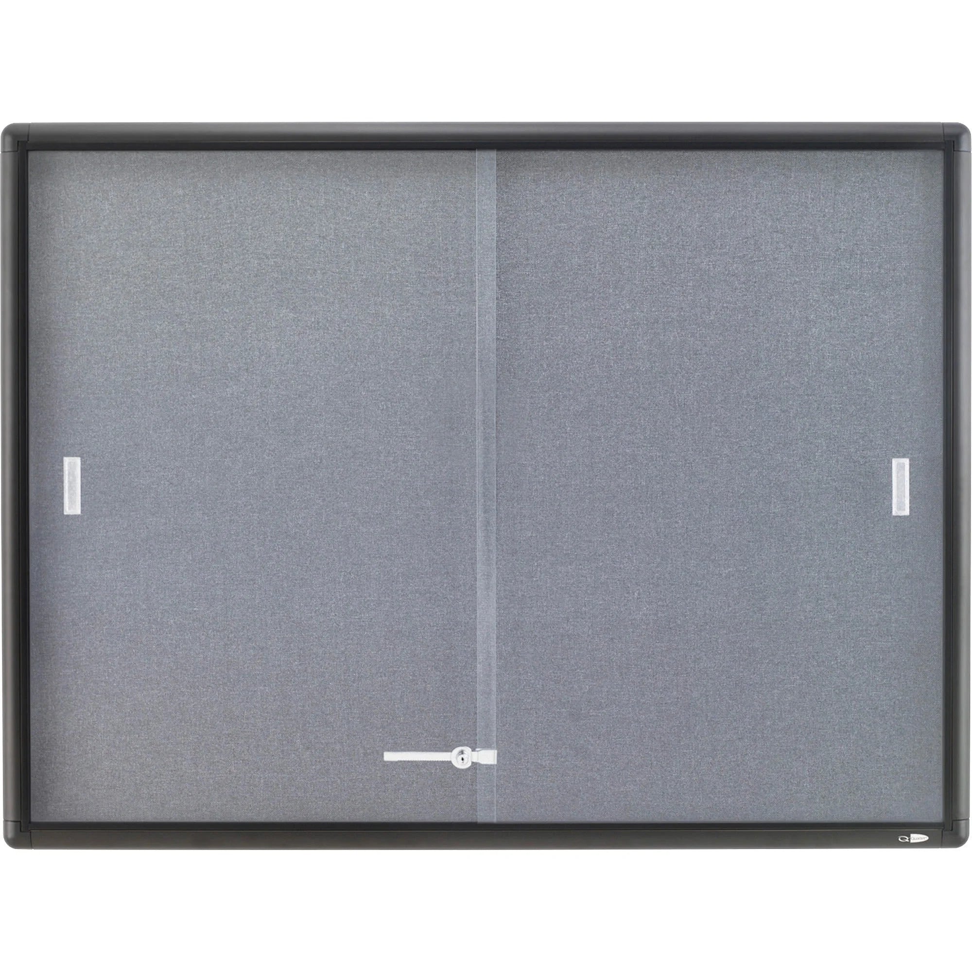 Quartet Enclosed Bulletin Board: 36x48 Gray Fabric Surface - Boards