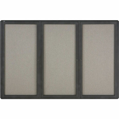 Quartet Enclosed Bulletin Board - 48x72 - Gray Fabric - Durable & Self-healing - Boards