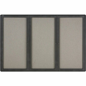 Quartet Enclosed Bulletin Board - 48x72 - Gray Fabric - Durable & Self-healing - Boards