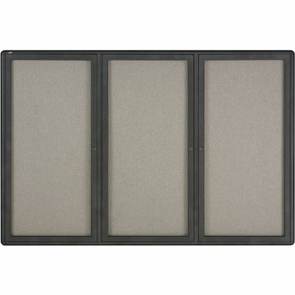 Quartet Enclosed Bulletin Board - 48x72 - Gray Fabric - Durable & Self-healing - Boards