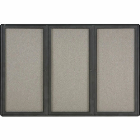 Quartet Enclosed Bulletin Board - 48x72 - Gray Fabric - Durable & Self-healing - Boards