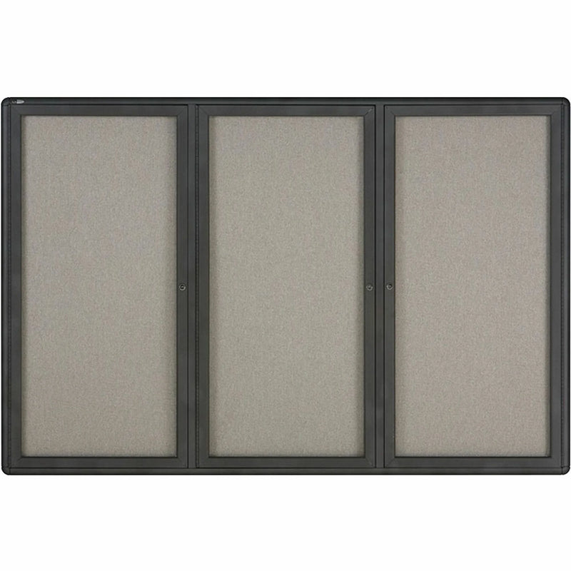 Quartet Enclosed Bulletin Board - 48x72 - Gray Fabric - Durable & Self-healing - Boards