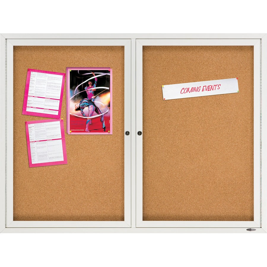 Quartet Enclosed Bulletin Board for Indoor Use - Front