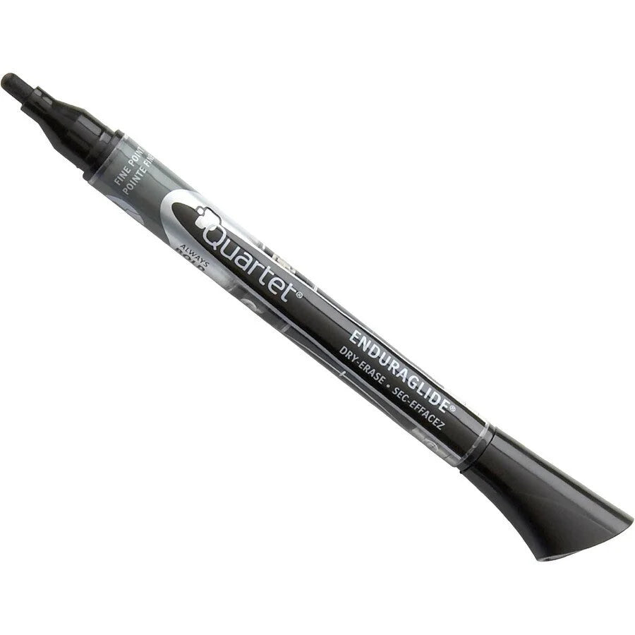 Quartet EnduraGlide® Dry-Erase Markers - Fine Point - Black Ink - 12/Box - &