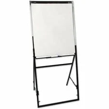 Quartet Futura Easel Whiteboard/Flip Chart - 26’’ (2.2 ft) Width x 35’’ (2.9 Height - White Melamine Surface - Black