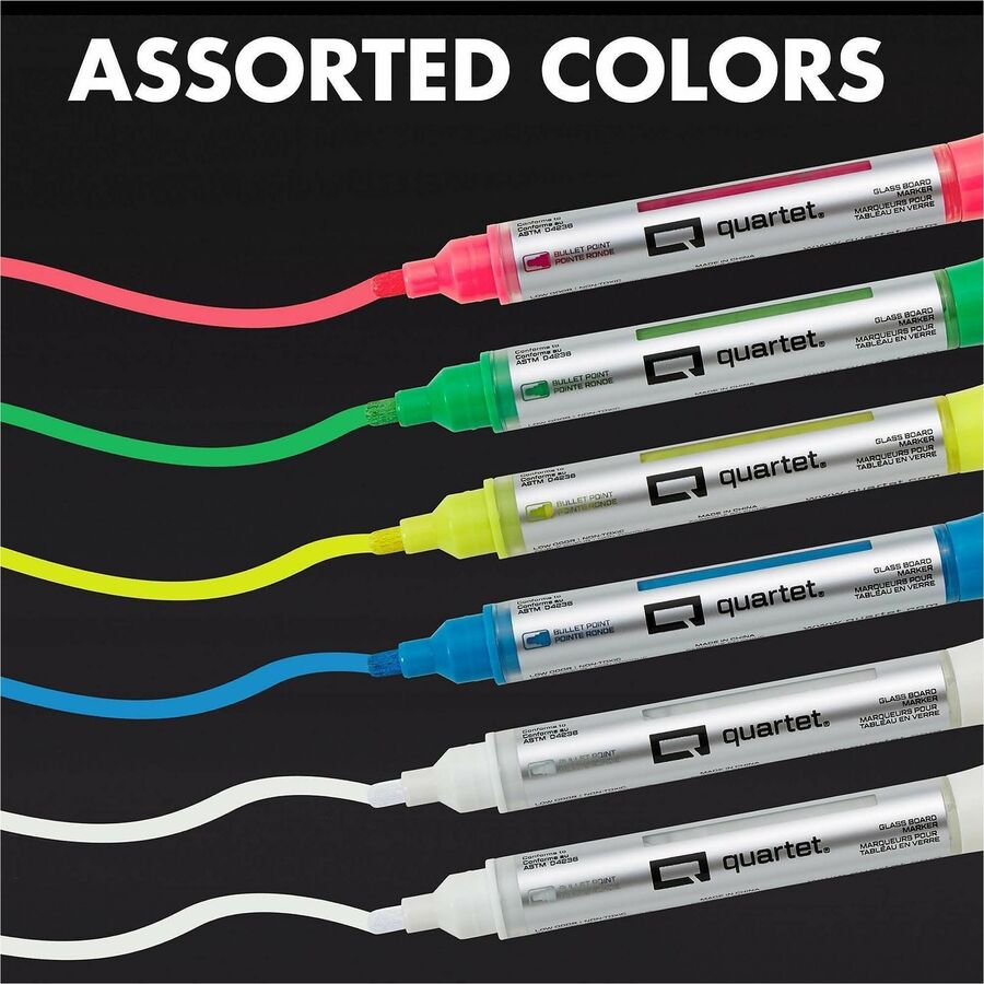 Quartet Glass Board Bullet Tip Neon Markers - Alternate-Image6