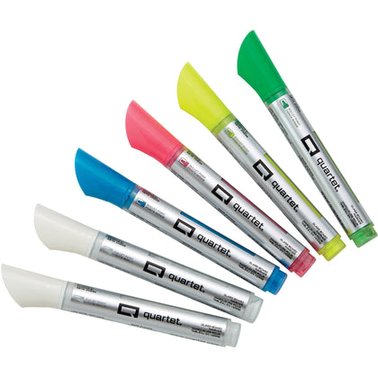 Quartet Glass Board Neon Bullet Markers - Assorted Ink - 6 Pack - & Dry-Erase