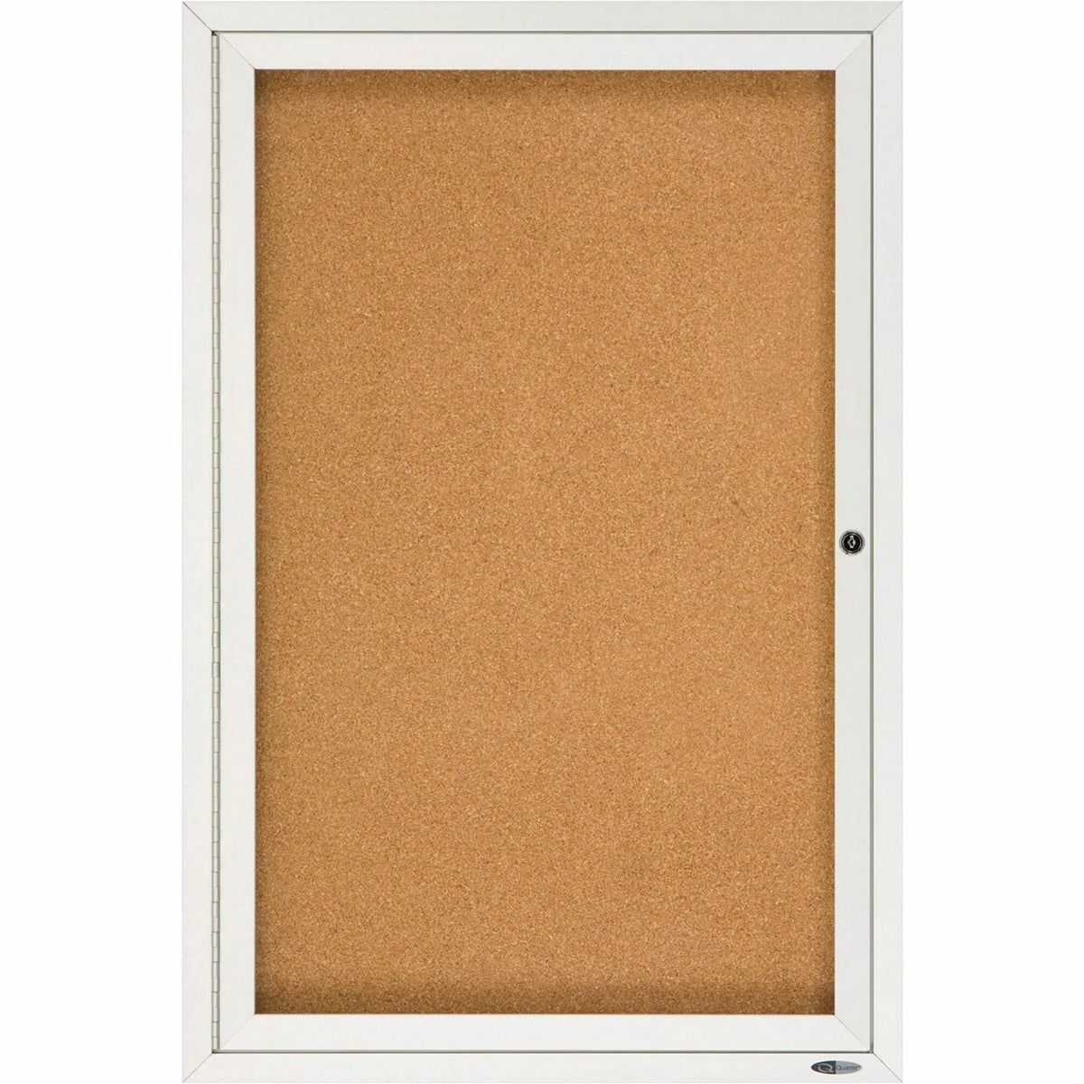 Quartet Indoor Enclosed Bulletin Board - 36x24 - Natural Cork - Silver Aluminum Frame - Boards