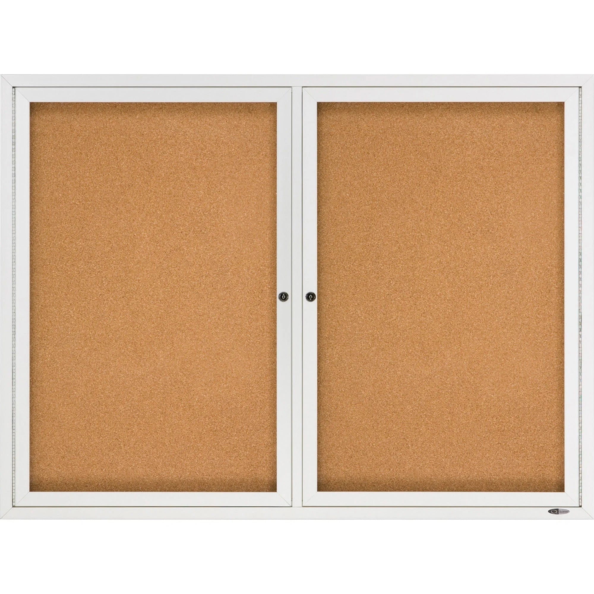 Quartet Indoor Enclosed Bulletin Board - 36’’x48’’ Brown Cork - Durable Aluminum Frame - Boards