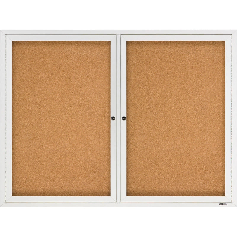 Quartet Indoor Enclosed Bulletin Board - 36’’x48’’ Brown Cork - Durable Aluminum Frame - Boards