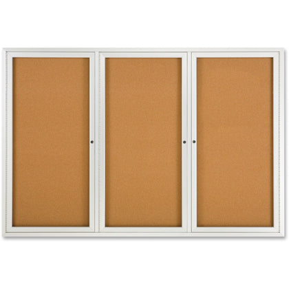 Quartet Indoor Enclosed Bulletin Board - 48’’x72’’ Brown Cork - Durable Aluminum Frame - Boards