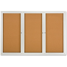 Quartet Indoor Enclosed Bulletin Board - 48’’x72’’ Brown Cork - Durable Aluminum Frame - Boards