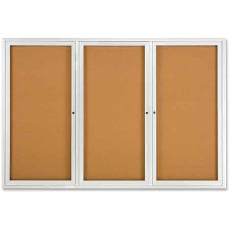Quartet Indoor Enclosed Bulletin Board - 48’’x72’’ Brown Cork - Durable Aluminum Frame - Boards