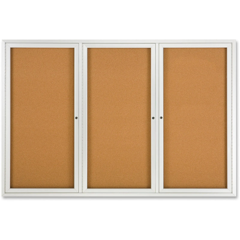 Quartet Indoor Enclosed Bulletin Board - 48’’x72’’ Brown Cork - Durable Aluminum Frame - Boards