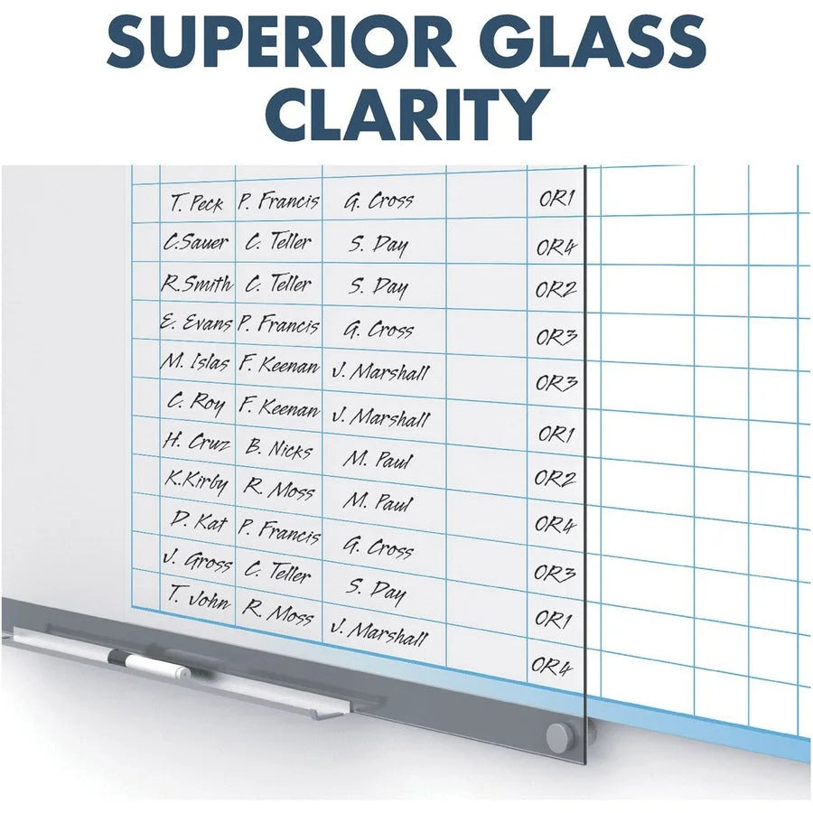 Quartet Infinity Customizable Dry-Erase Board - Clear/White Glass - 36’’x24’’ - Magnetic - Assembly Required - Dry
