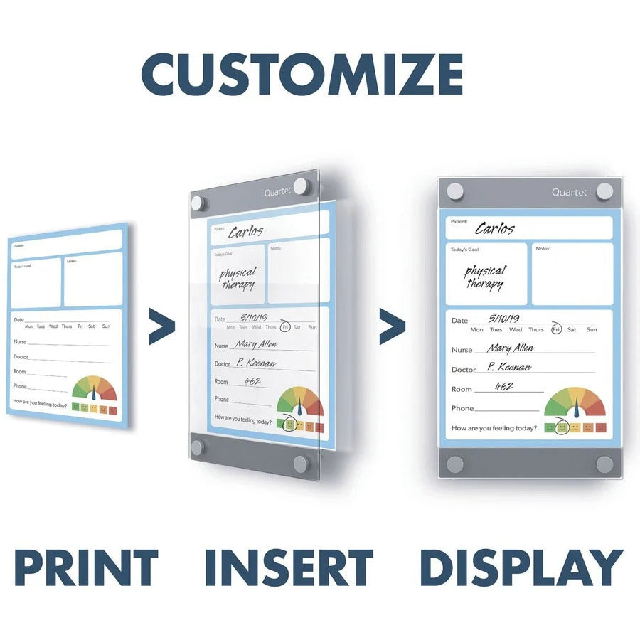 Quartet Infinity Glass Dry-Erase Board - Customizable 11x17 Clear/White - Magnetic Horizontal/Vertical - Dry Erase
