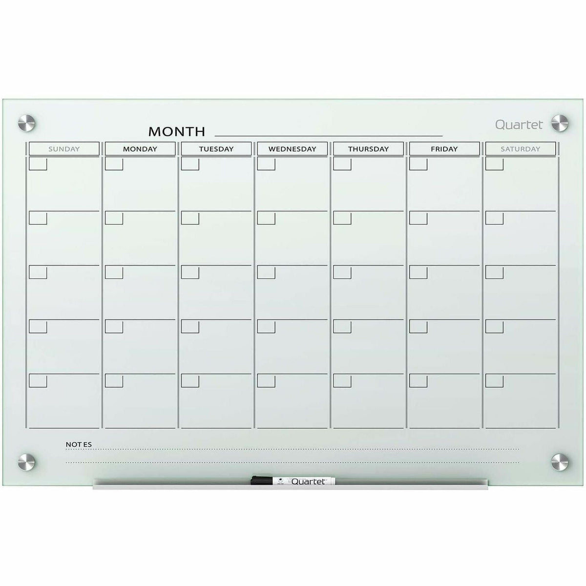Quartet Infinity Glass Glass Dry-Erase Calendar Board - 2000