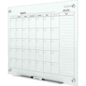 Quartet Infinity Magnetic Glass Calendar - Monthly - 36’’ x 48’’ - White - Durable & Stain Resistant - Boards