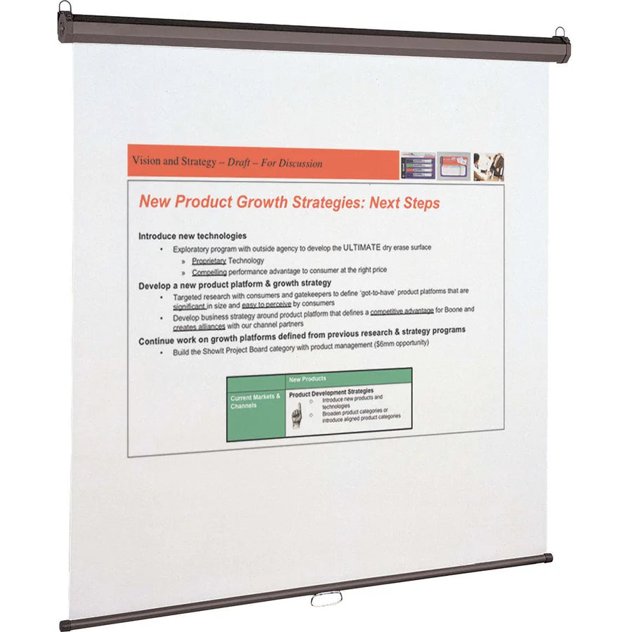 Quartet Manual Projection Screen - Matte White - 96’’ x - Wall/Ceiling Mount - Projectors & Accessories
