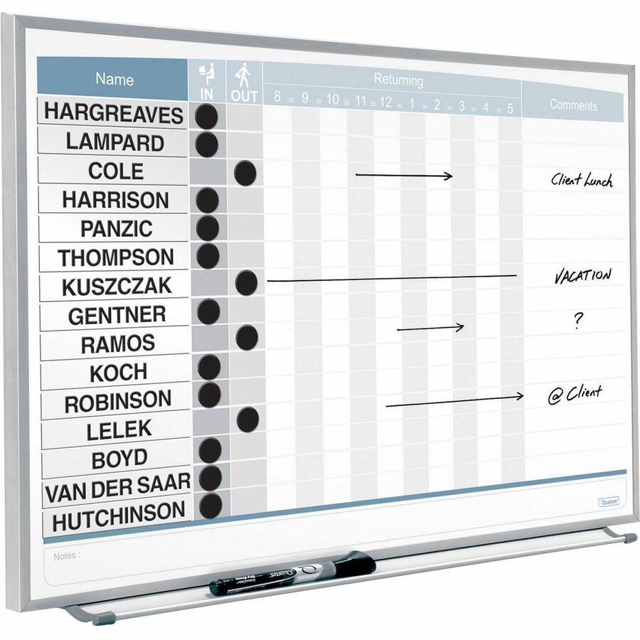 Quartet Matrix 15-employee In/Out Board - Right