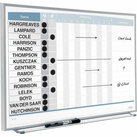 Quartet Matrix 15-employee In/Out Board - Right