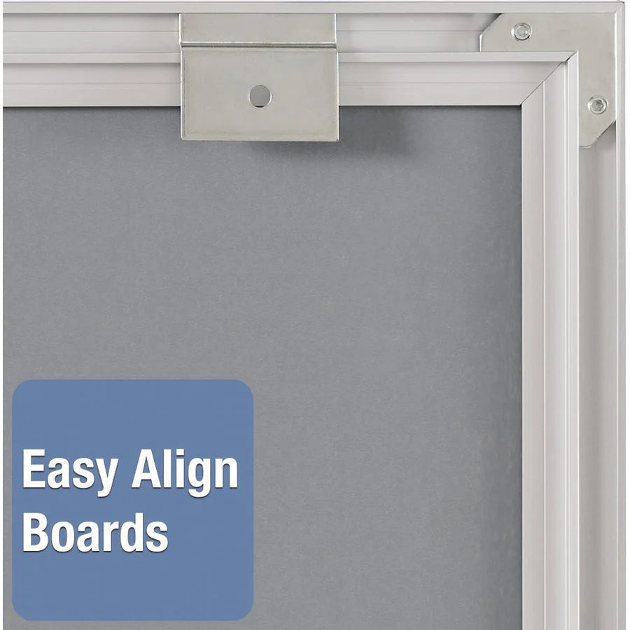 Quartet Matrix 36-Employee In/Out Board - Magnetic White Cork - 34’’x23’’ - Silver Frame - Planning Boards
