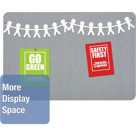 Quartet Oval Office Bulletin Board - 36x48 Gray Fabric - Frameless & Flexible - Boards