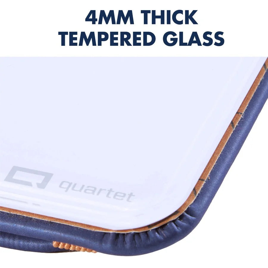 Quartet Portable Glass Dry-Erase Pad - White Surface - Blue Frame - Dry Erase Boards