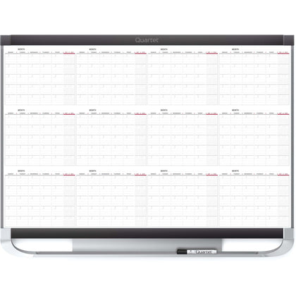 Quartet Prestige 2 Magnetic Calendar Board - Monthly Planner - 24’’ x 36’’ - White & Graphite - Boards