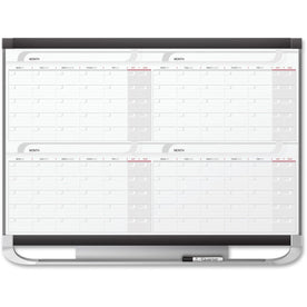 Quartet Prestige 2 Magnetic Calendar Whiteboard - Monthly Planner - 36’’ x 48’’ - Graphite & White - Boards
