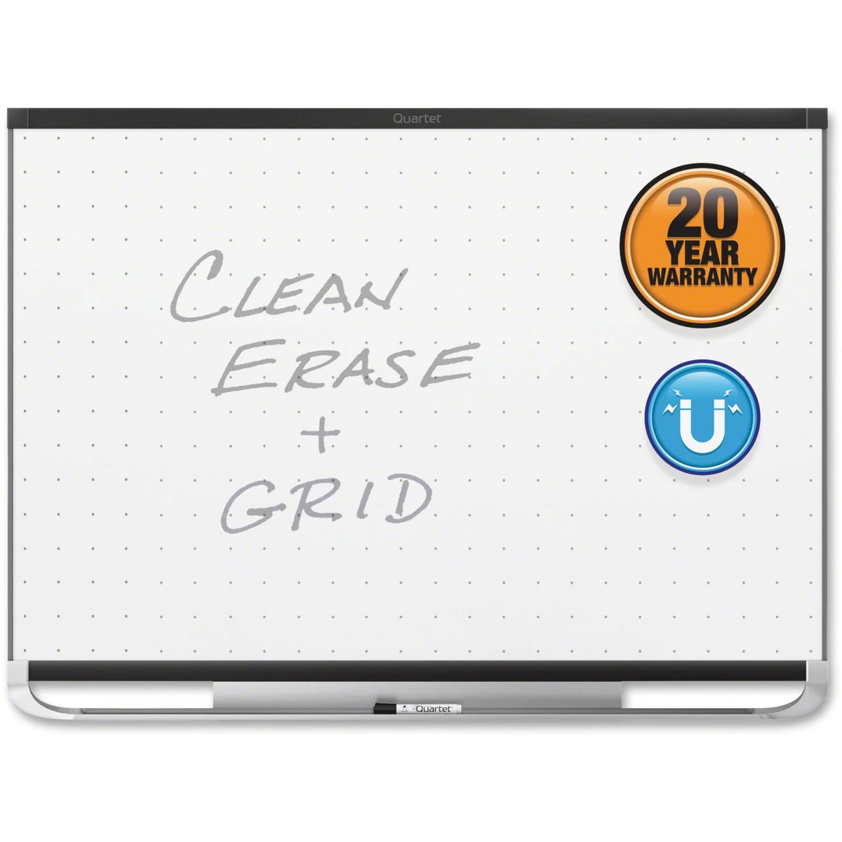 Quartet Prestige 2 Magnetic Whiteboard - 48’’x36’’ - Black Aluminum Frame - Dry Erase Boards
