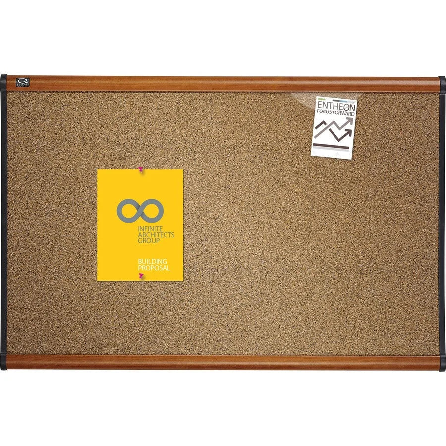 Quartet Prestige Bulletin Board: 24x36 Brown Cork Surface Self-healing Durable - Boards