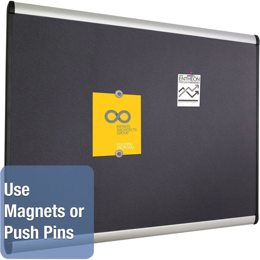 Quartet Prestige Plus Magnetic Bulletin Board - 24x36 - Gray Fabric Surface - Boards