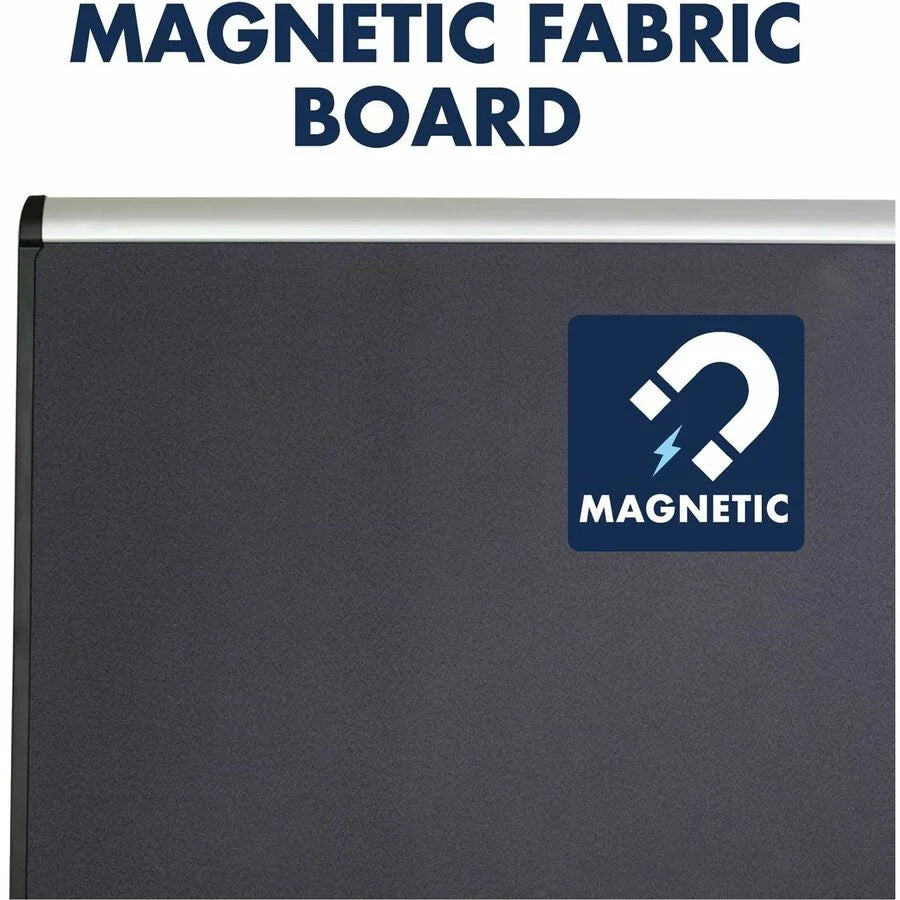 Quartet Prestige Plus Magnetic Bulletin Board - 48x72 - Gray Fabric Surface - Boards