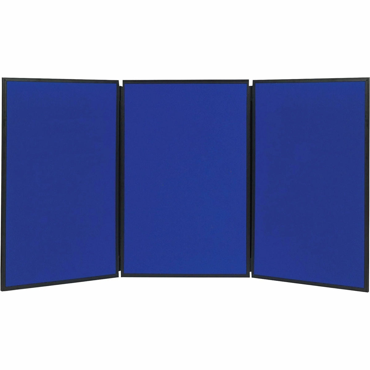 Quartet Show-It! 3-Sided Display System: 36’’x72’’ - Gray Fabric Blue Surface - Tabletop Racks