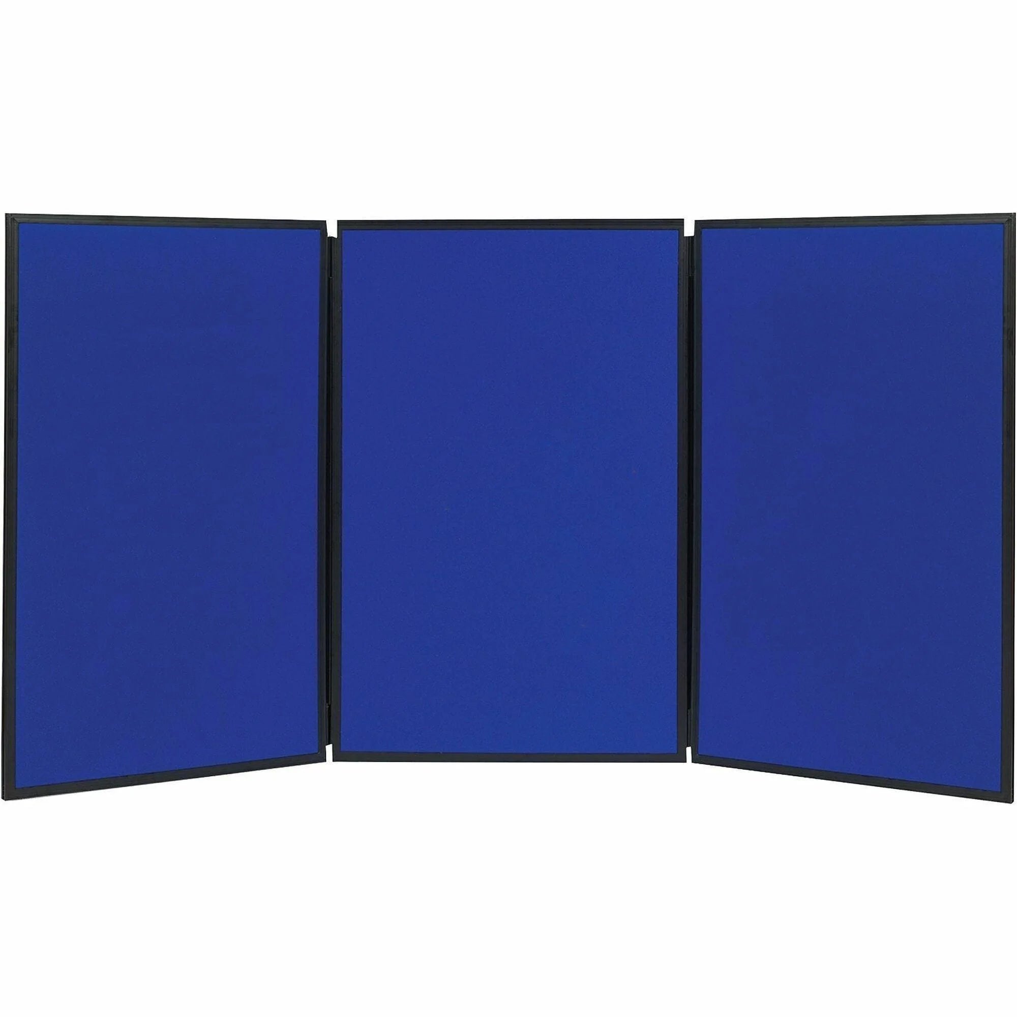 Quartet Show-It! 3-Sided Display System: 36’’x72’’ - Gray Fabric Blue Surface - Tabletop Racks
