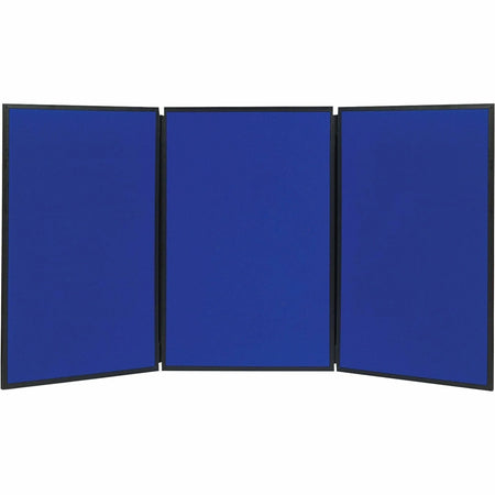 Quartet Show-It! 3-Sided Display System: 36’’x72’’ - Gray Fabric Blue Surface - Tabletop Racks